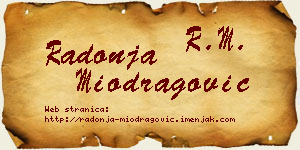 Radonja Miodragović vizit kartica
